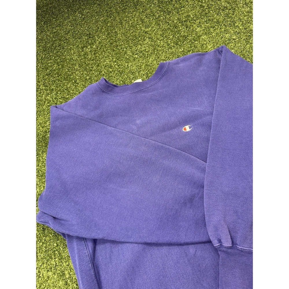 Vintage‎ Champion Reverse Weave Crewneck Sweatshirt Blue purple XXL Blank